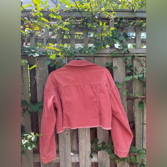 Red Corduroy Cropped Jacket - Picture 5 of 5